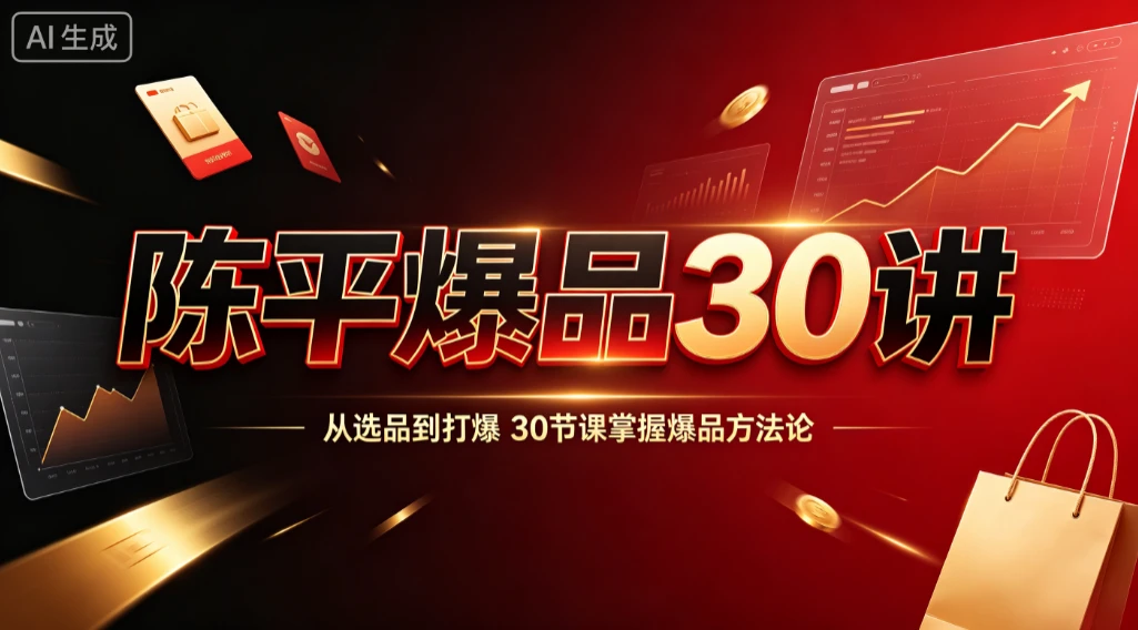 【精】陈平爆品30讲,从选品到打爆,30节课掌握爆品方法论