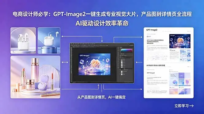 GPT-Image2一键生成专业视觉大片,产品图到详情页全流程 第1张